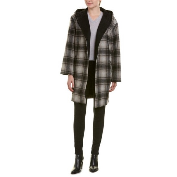 NWT⭐️ Levi’s Flannel Plaid Print Wool-Blend Coat - Picture 1 of 3